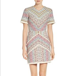 Adelyn Rea Geometric Jacquard Embroidered Dress